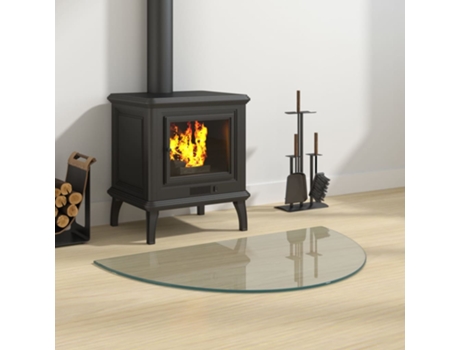 vidaXL Placa de vidrio para chimenea semicircular 800x500 mm