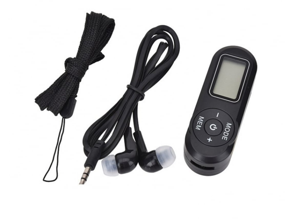 Radio FM portátil, miniradio digital portátil con auriculares y pantalla LCD, ideal para senderismo y running. Stelasplen