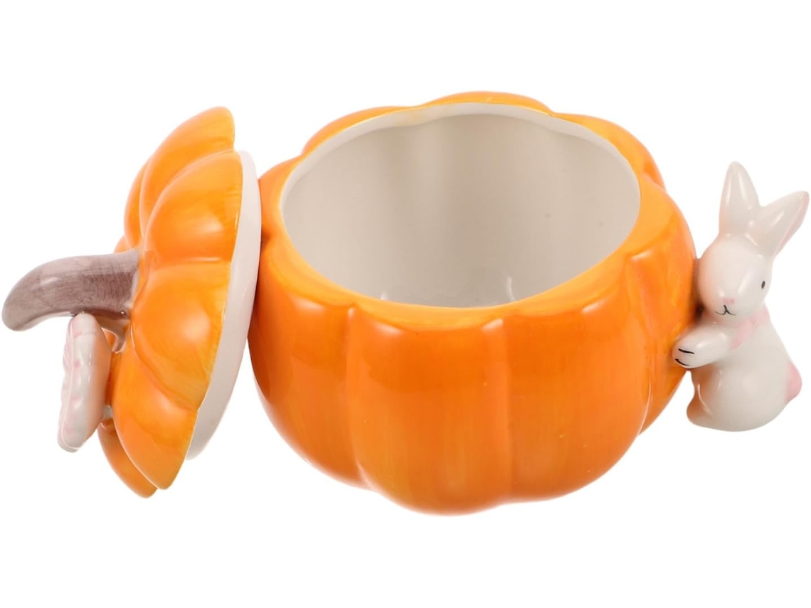 Acento De Temporada Esta Caja Cerámica Con Forma Calabaza Añade Un Delicioso Toque A Cualquier Habitación