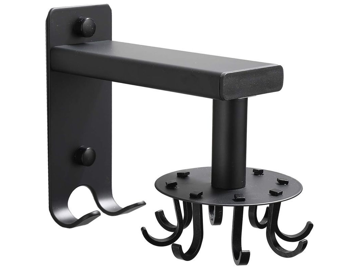 Soporte de pared para utensilios Rebe-porta con ganchos giratorios ajustables, 8 ganchos de aluminio, organizador de cocina.