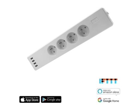 iQtech SmartLife WT004, smart Wi-Fi four-socket adapter, 10A, 4x USB socket