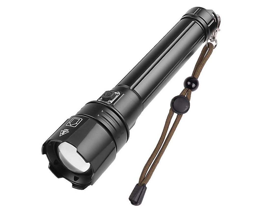 Linterna LED XHP70 con 3 modos de zoom, recargable por USB, IPX8, para camping, senderismo y emergencias, color negro, Yizhood