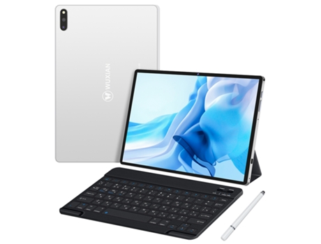 Tablet WUXIAN M33 + Teclado Bluetooth + Funda de Cuero + Bolígrafo (10.1'' - 64 GB - 4 GB RAM - Wi-Fi-GPS-4G - Blanco)