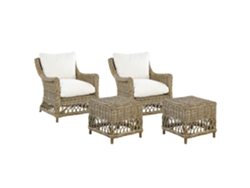 Conjunto de 2 sillas BELIANI Ribolla de Ratán Natural 66x70x78