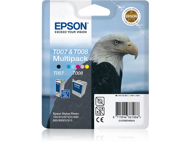 Cartucho de tinta original EPSON, Águila 16 ml , Negro, C13T00740110, T0074
