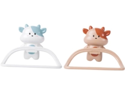 Juego de 2 toalleros infantiles de pared con estante decorativo.