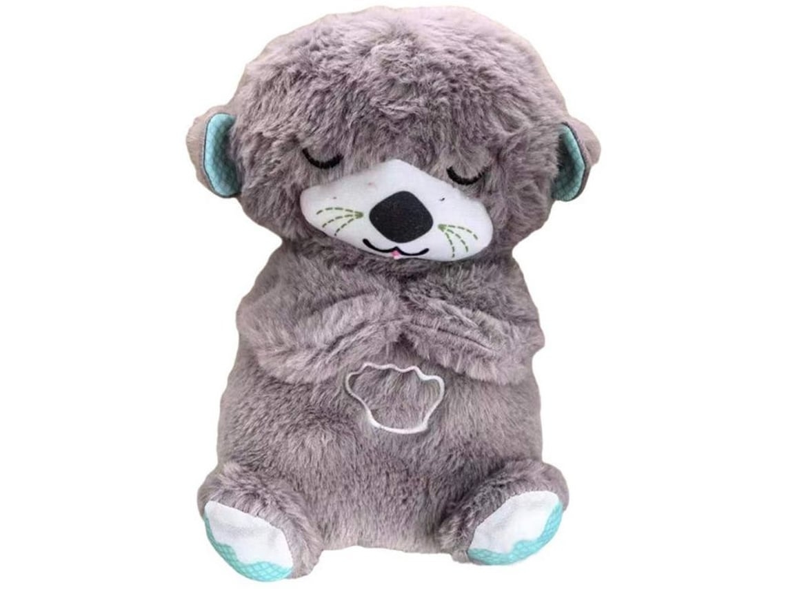 Peluche Sl01 Nutria De Río Con Luz Respiratoria Para Dormir A Los Niños Gris