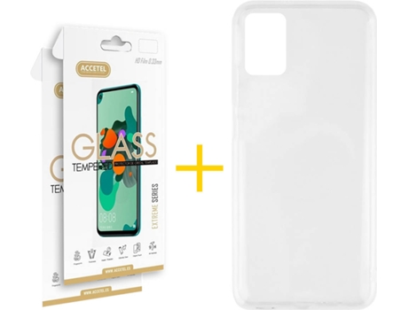 Kit Funda + 2 Protectores de Pantalla Samsung Galaxy A51 ACCETEL Silicona Líquida (Transparente)