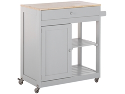 Carrito de cocina BELIANI Trapani de MDF Gris 75x44x87