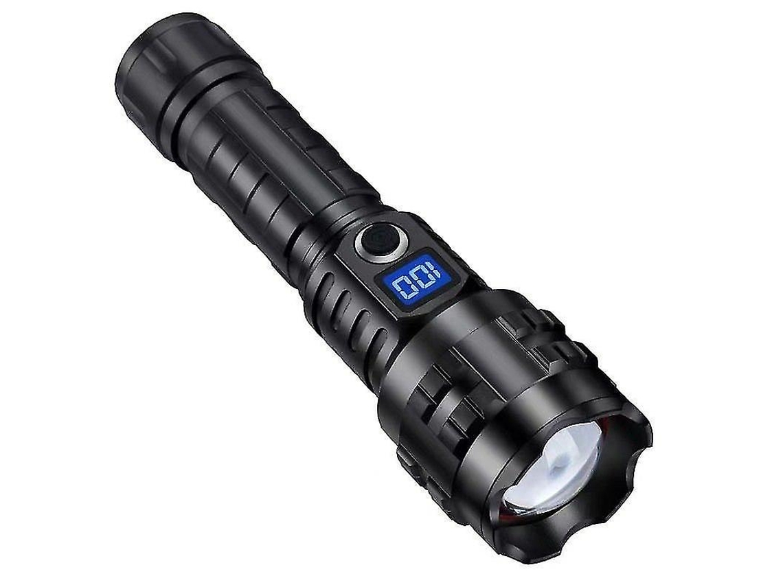 Linterna Led Recargable Por Usb, 2500 Lúmenes, Superbrillante, Potente Linterna Táctica Militar De Alto Brillo (negra)
