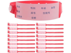 Besportble Pulseras De Identificación Desechables Amosfun Para Adultos Y Plástico Rojo 24,50 X 3,00 X 0,10 ...