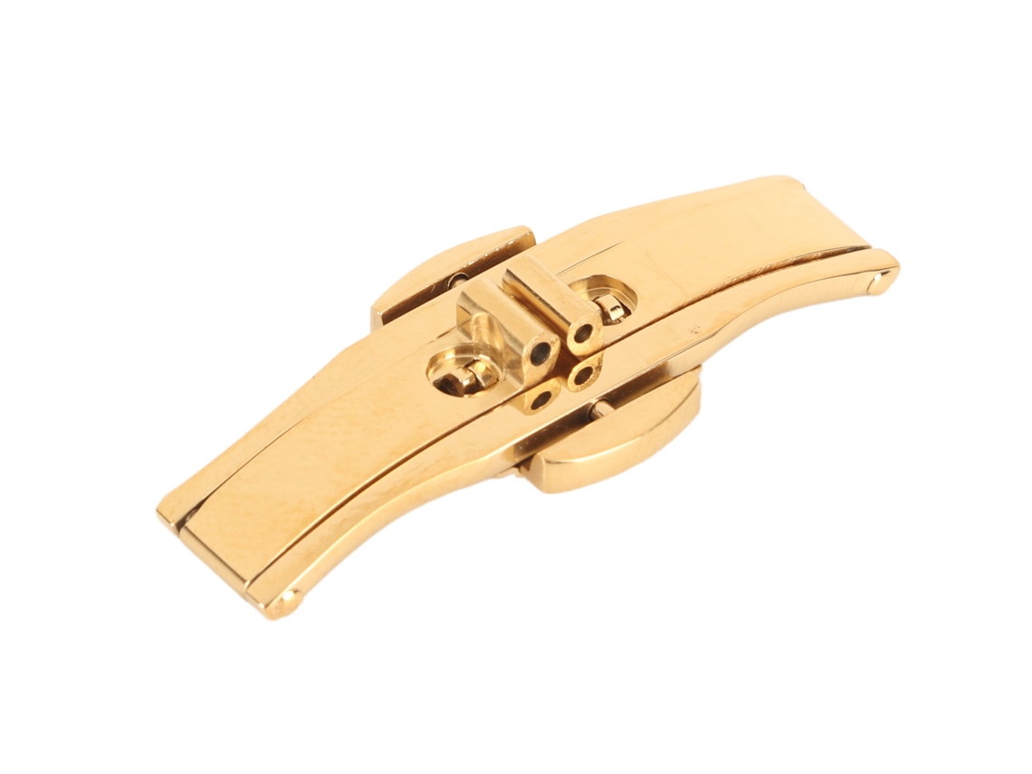 Hebilla Desplegable De Acero Aleado Con Botón Pulsador De Cerámica Para Correa De Reloj.