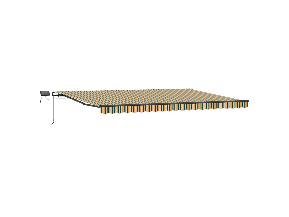 Maison Exclusive - Toldo Retráctil Manual Verde Y Amarillo 500 X 350 Cm Tela
