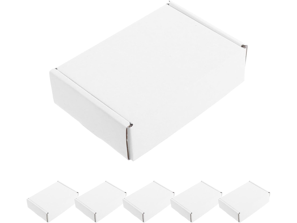 Juego de 6 cajas blancas de seguridad para envíos y correo.