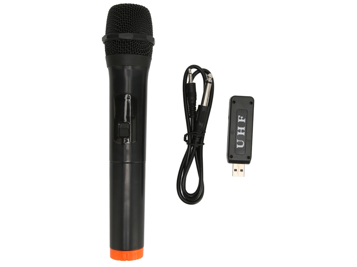 Microfone Sem Fio Uhf 40m Redução De Ruído Dinâmico Com Receptor Usb Para Karaokê E Festas