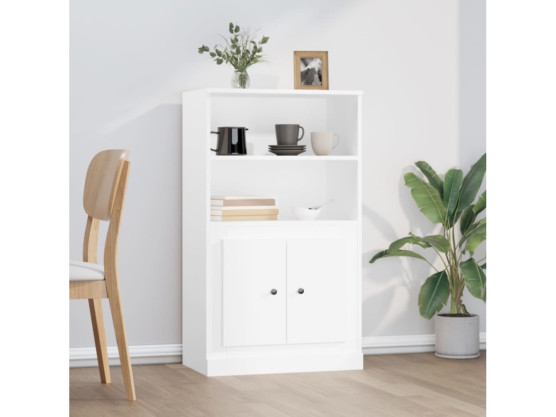 Aparador De Madera Contrachapada Blanco 60x35,5x103,5 Cm