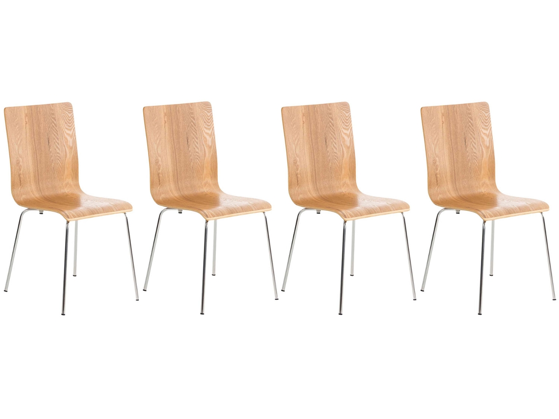 Conjunto de 4 sillas de sala de espera CLP roble PEPE