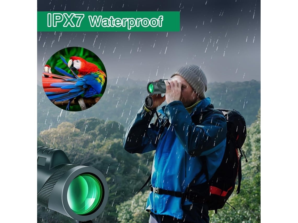 Telescopio monocular 10x42 para adultos, monocular compacto HD de alta potencia, prisma Bak 4 con adaptador de lente de USHION.