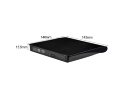 Unidad Externa Portátil De Cd/dvd Y Grabadora De Dvd Usb 3.0 - Negro