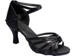 Zapatos de baile latino para mujer, tacón alto, zapatos de satén con punta abierta.