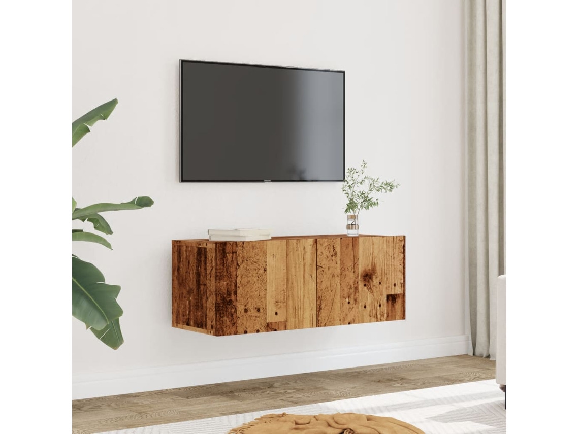 Muebles Para Tv De Pared 2 Uds Madera Envejecida 80x30x30 Cm