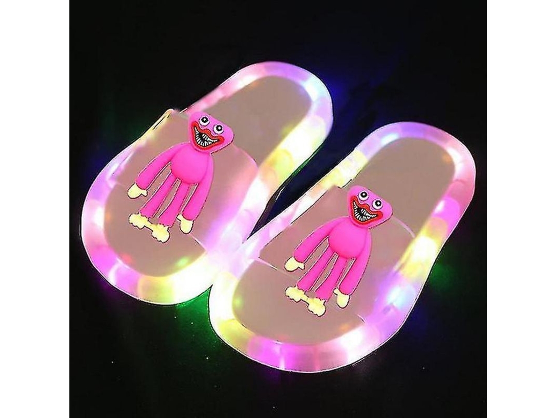 2026-zapatos De Casa Led Huggy Wuggy Para Niños Niñas Con Luz Cartoons Regalo Cumpleaños Game Poppying Veinticuatro Rosa