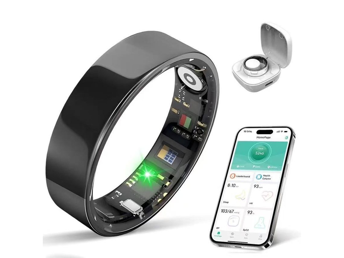 Anillo Inteligente Con Monitor De Frecuencia Cardíaca, Oxígeno En Sangre, Vfc Y Seguimiento Del Sueño (negro - 12)