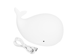 Yncm2026-luz Nocturna De Silicona Carga Usb Ballena Bonita Con 3 Modos De Luz Y Función De Temporizador 3h Blanca