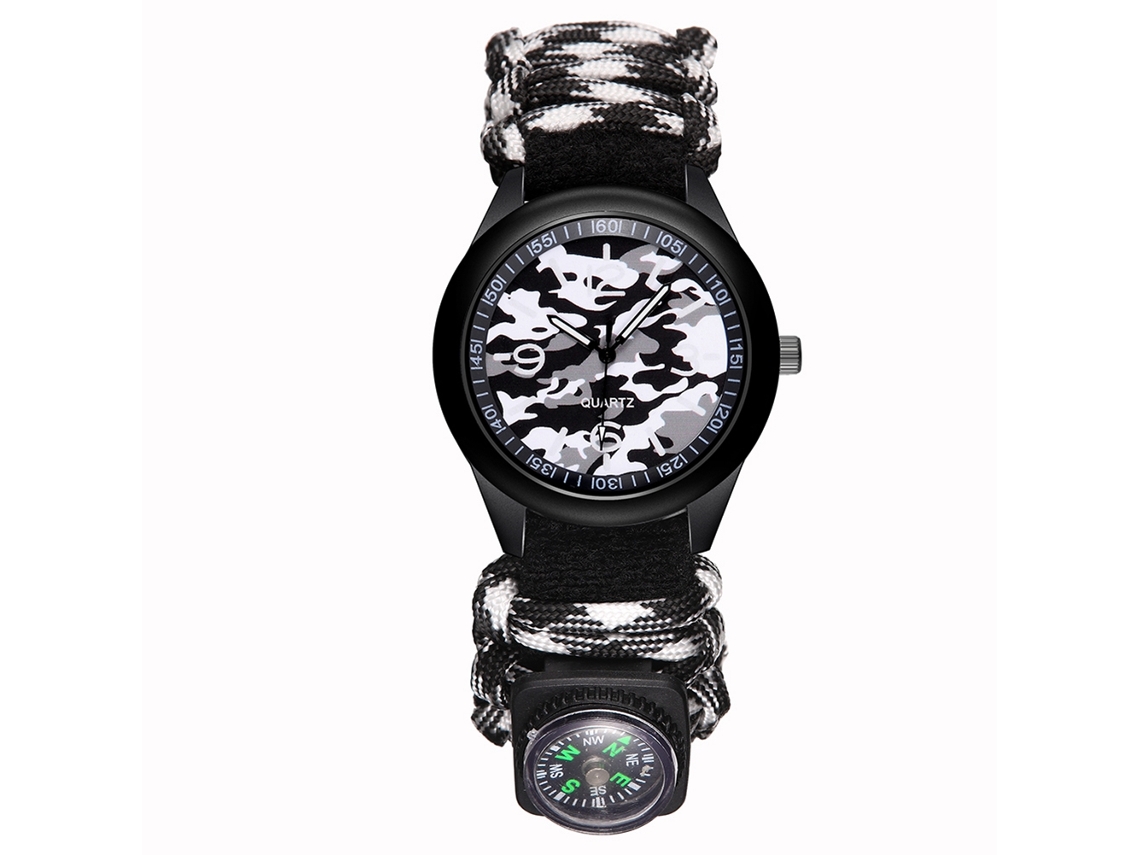 Reloj De Pulsera Para Hombres Con Brújula Outdoor Senderismo Montaña Camping Blanco