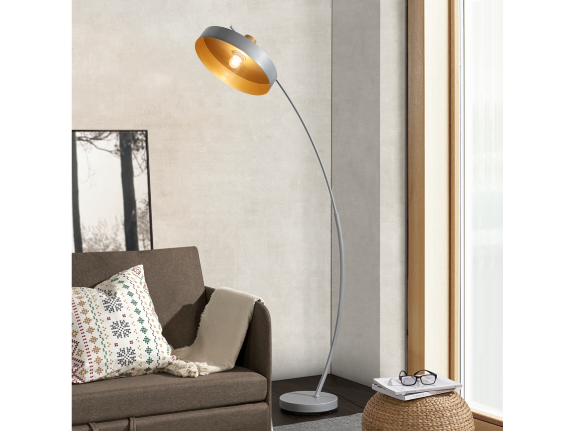 Lámpara de pie Stafford moderna 1x E27 60 W metal 159 x 75 x 35 cm - Gris LUX.PRO