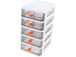Caja De Almacenamiento De Oficina Compacta Multinivel De Polipropileno Transparente Con 5 Cajones