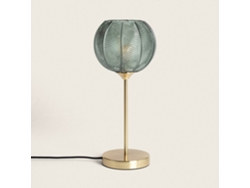 LEDKIA Lámpara de Mesa Metal y Cristal Klimt Verde