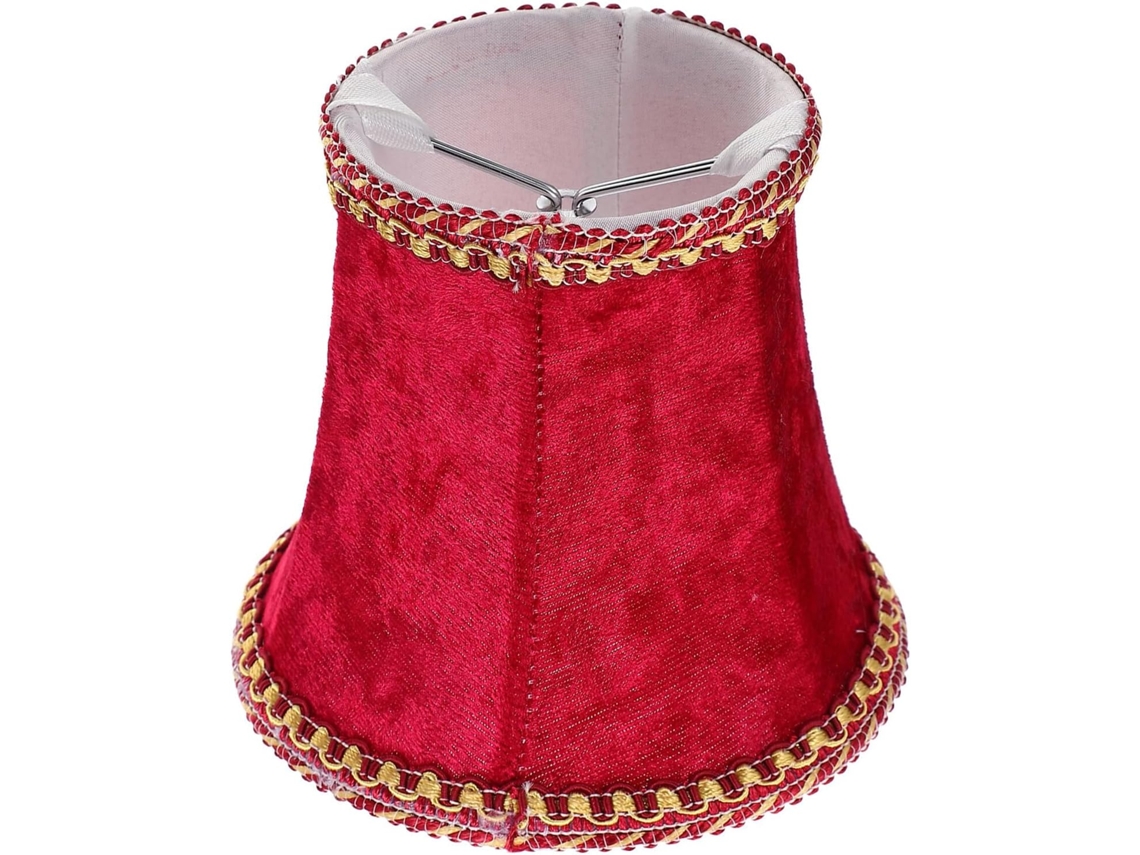 Lámpara De Mesa De Tela Roja Cálida