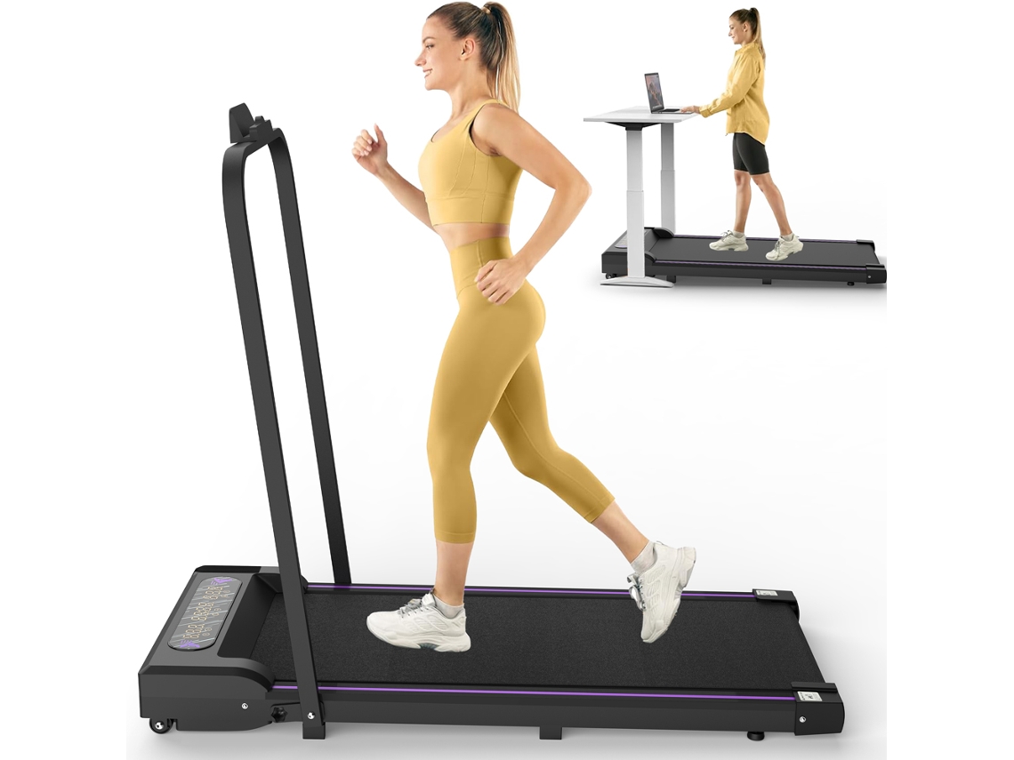 Cinta de correr plegable compacta con motor de 2,5 HP y velocidad de hasta 8 km/h