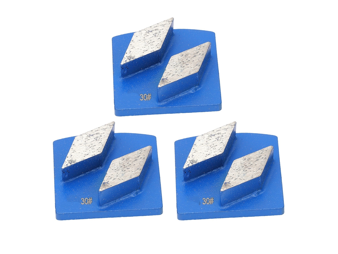 Juego De 3 Zapatas De Lijado De Cola De Milano De Diamante Para Hormigón Con Dientes Romos 30 Azul