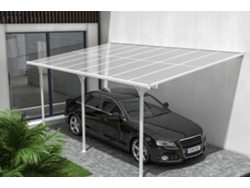 Cazeboo Pérgola Cubierta para Terraza de Aluminio Premium, blanco 5x3 m KLEO
