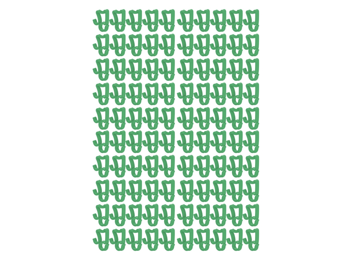Ganchos para luces navideñas, 100 unidades, plástico verde hierba