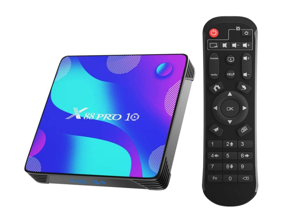 Yizhood X10 Android 11.0 TV Box, 2 GB de RAM/16 GB de ROM, procesador RK3318 de cuatro núcleos, compatible con Wi-Fi de 2,4 GHz/5 GHz, Bluetooth 4.0, Smart TV Box 4K HD (negro)