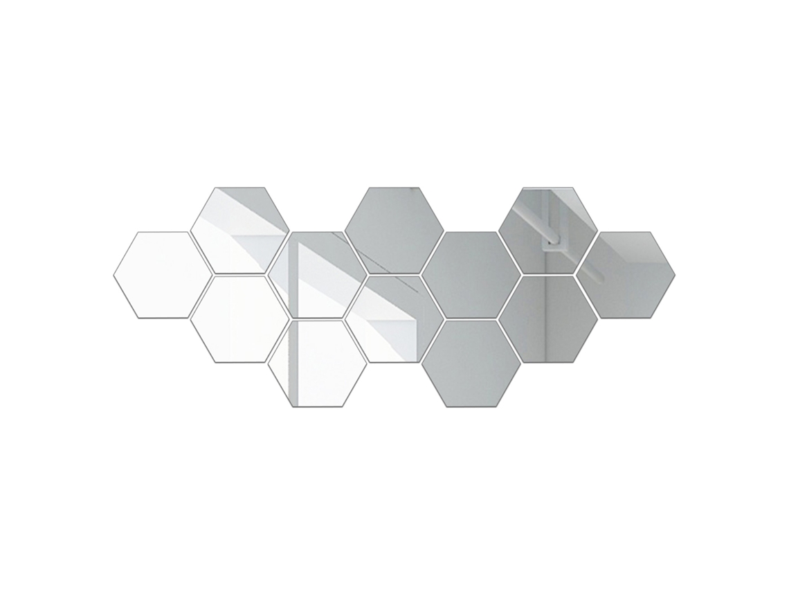 Láminas de espejo hexagonales flexibles, autoadhesivas, para decoración.