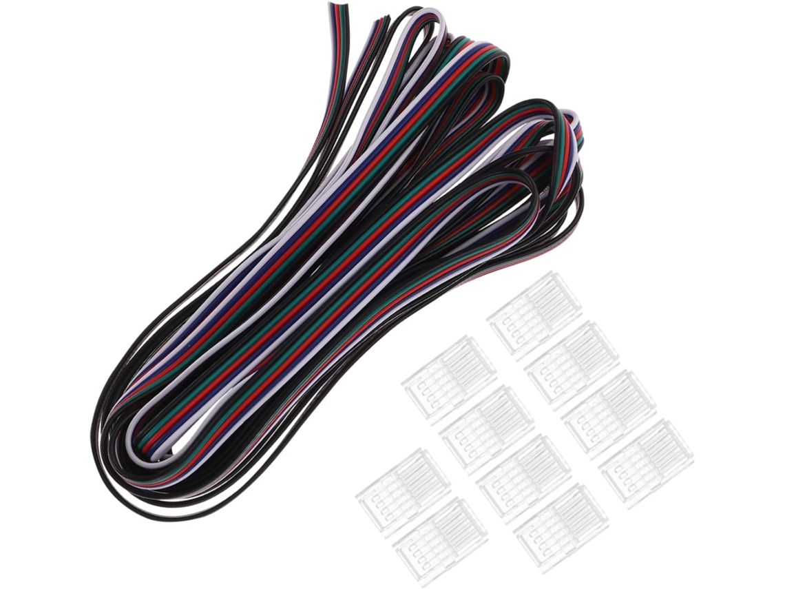 Paquete De 10 Conectores Para Tiras Led Rgbw, Pines De Instalación Rápida.