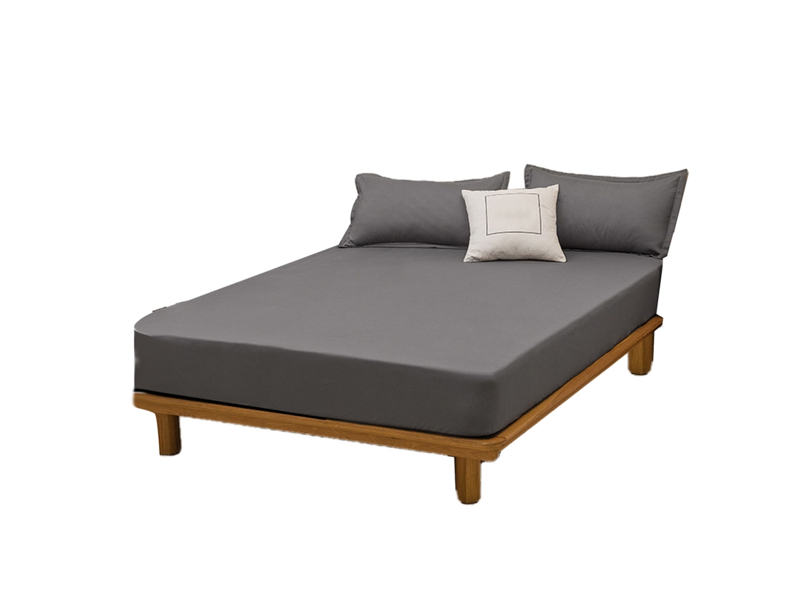 2026-funda De Colchón De Algodón Lavado Color Sólido Gris Oscuro 180x200cm Suave Transpirable Protector De Polvo Para Hogar