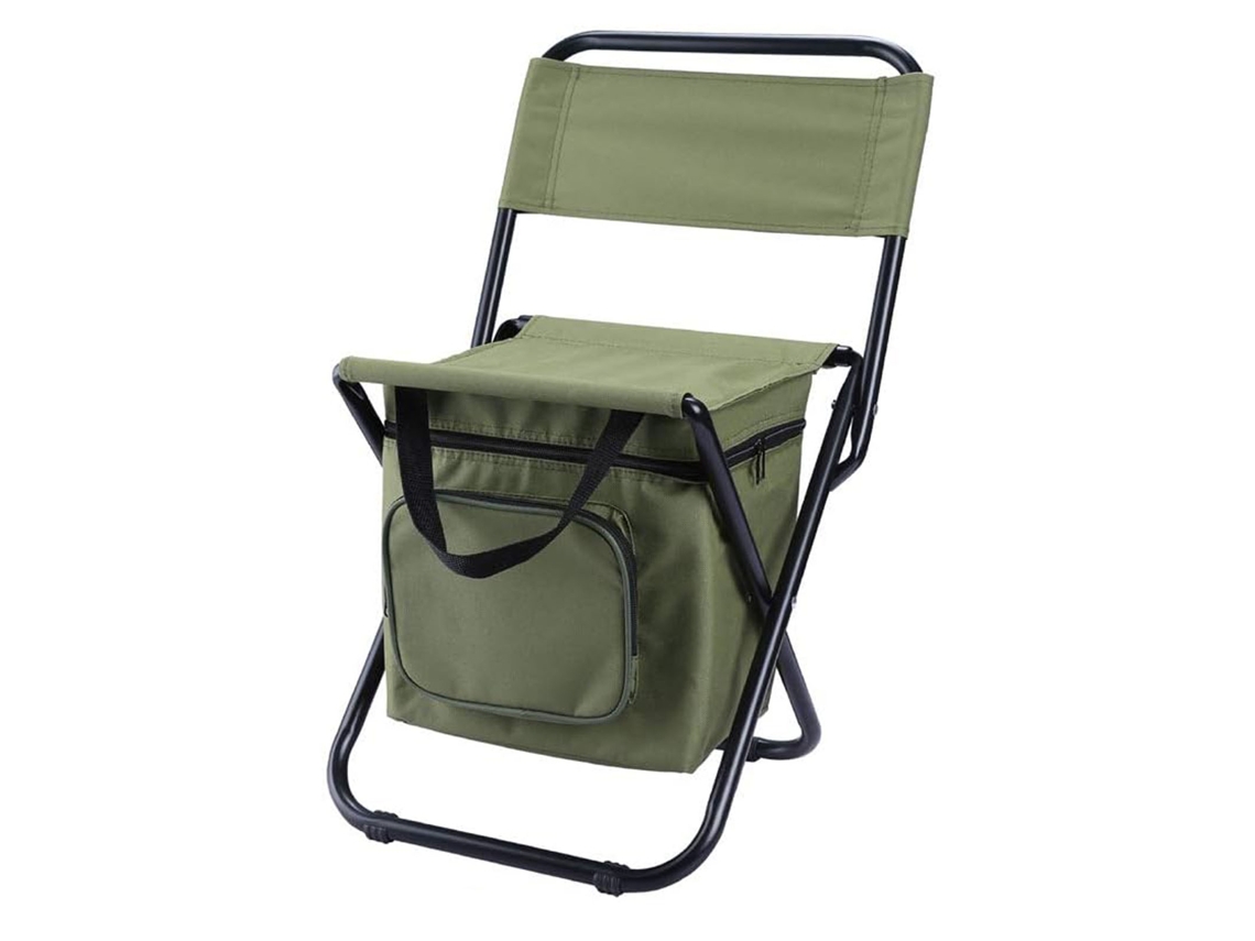 Silla plegable portátil de tela Oxford 600D para camping y pesca con correa y bolsa de transporte.