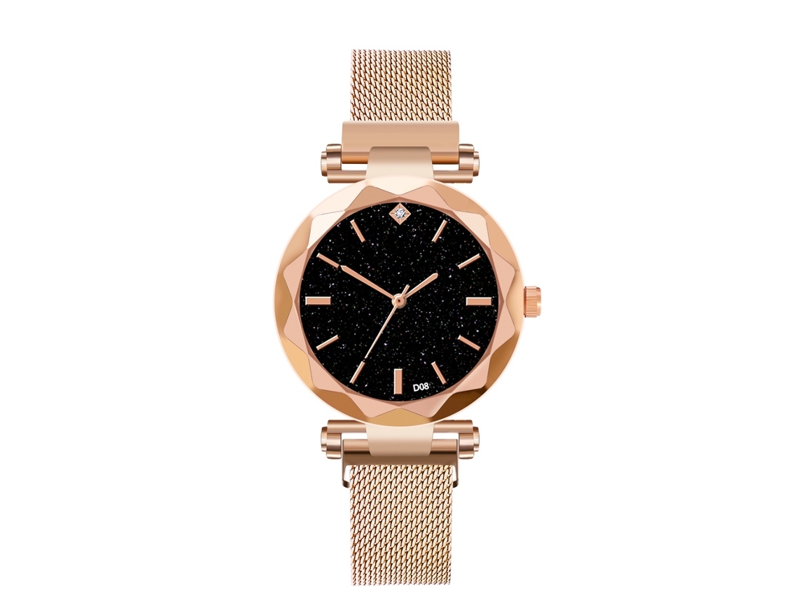 Reloj De Pulsera Para Hombre De Moda Casual Con Esfera De Aleación Y Cristal Cuarzo (oro Rosa)