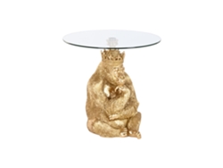 Mesa auxiliar Gorilla de resina y cristal, 60x60x59cm ALEXANDRA HOUSE LIVING