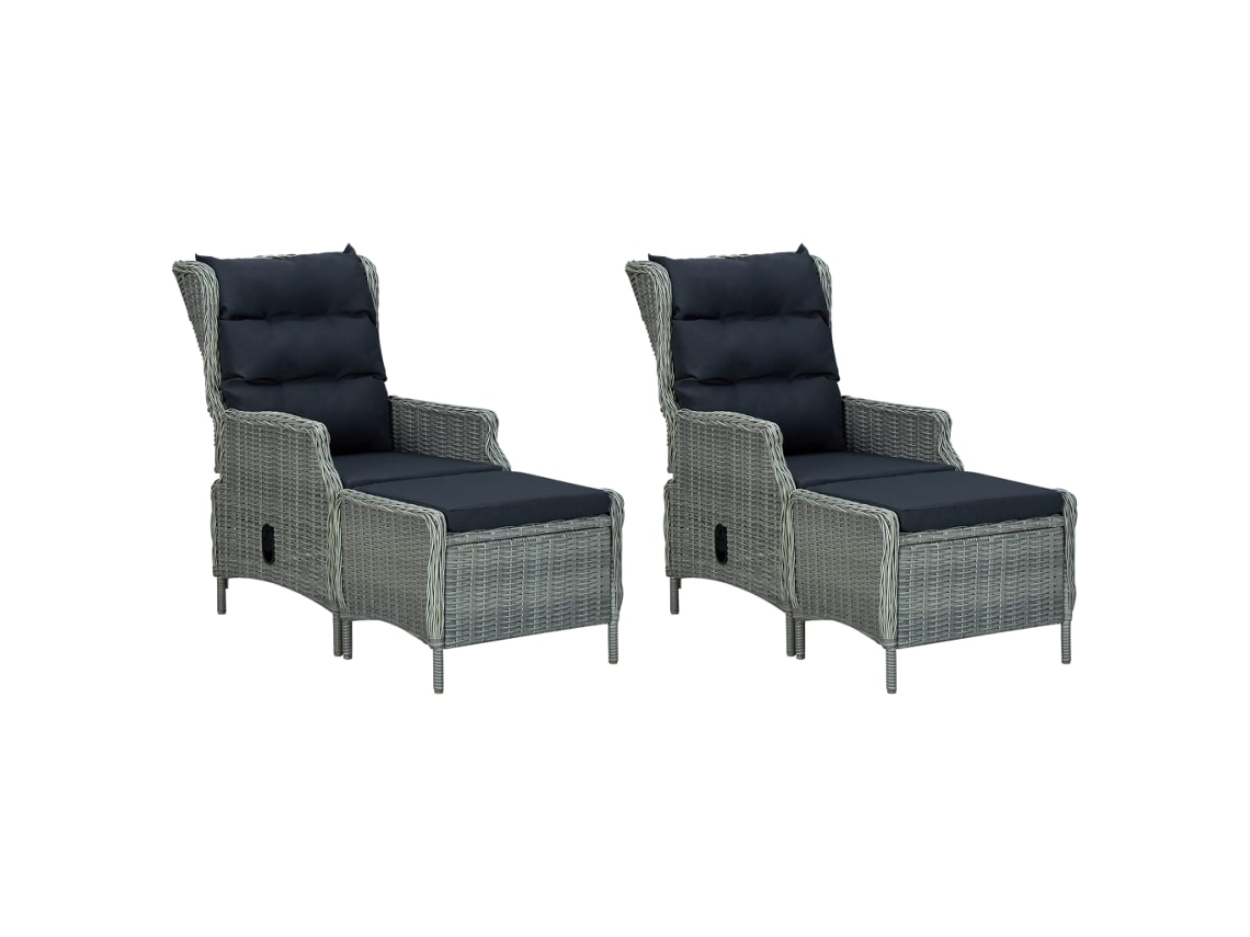 Maison Exclusive - Juego De Comedor Para Jardín De 7 Piezas Gris Claro