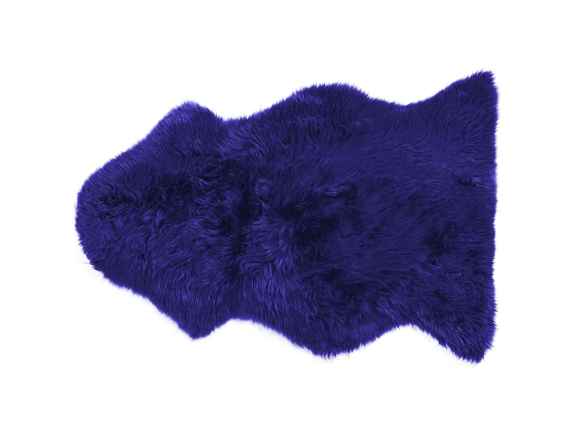 Alfombra de pelo largo BELIANI Uluru de Piel de oveja Azul 65x110