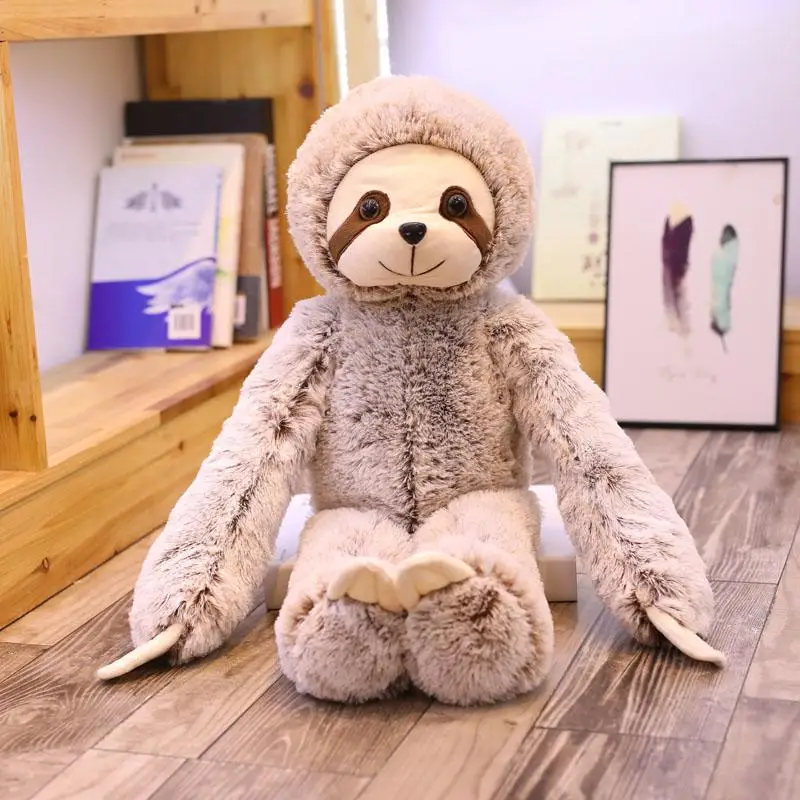 Muñeco De Peluche Realista De Perezoso (negro, 70 Cm)
