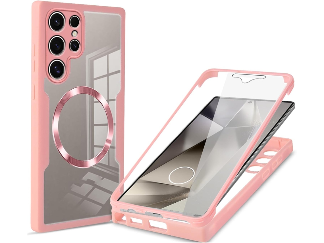 Capa Proteção Total para Samsung Galaxy S24 Ultra  Rosa