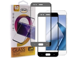 Protector Cristal Templado Asus ZENFONE 4 ZE554KL HONGWE. Cobertura Completa Negro