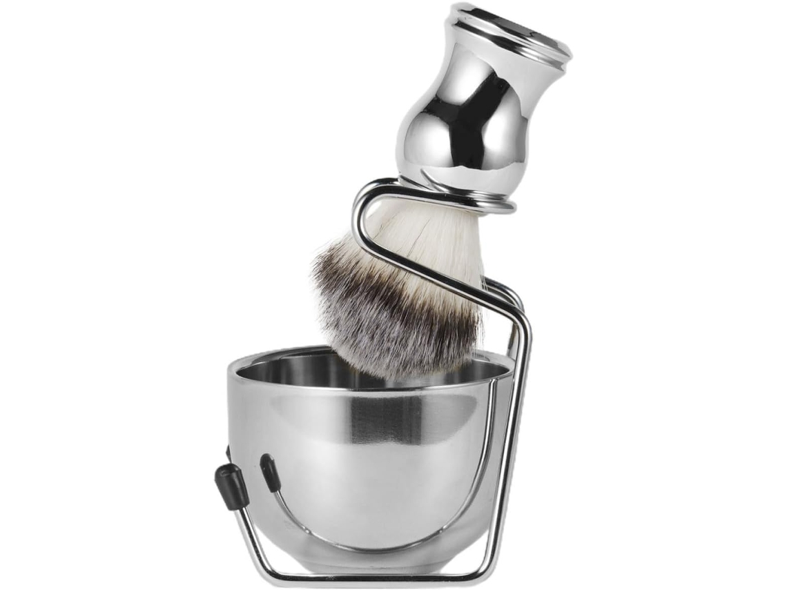 Kit Completo De Afeitado Para Hombre Con Tazón De Afeitar De Acero Inoxidable